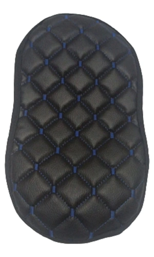 Araba Kol Dayama Örtüsü Oval Siyah Deri Mavi Desen