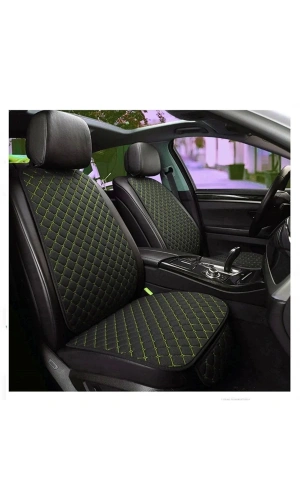 NAZOTO Araba Koltuk Minderi Kumaş Ikili Koltuk Minderi Terletmez Ergonomik Siyah Sarı