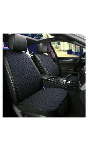 NAZOTO Araba Koltuk Minderi Kumaş Ikili Koltuk Minderi Terletmez Ergonomik Siyah Mavi