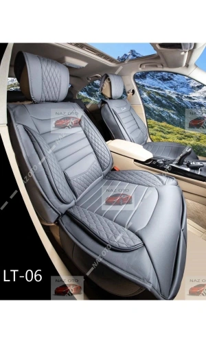 SPESIYAL Gri Deri ORTAPEDİK Araç Koltuk Kılıfı