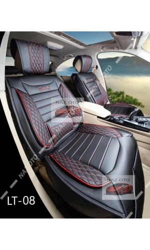SPESIYAL Siyah Kırmızı Deri ORTAPEDİK Araç Koltuk Kılıfı