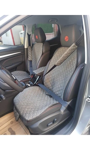 Araba Oto 7 Li Keten Koltuk Minderi (7 PARÇA) - 5 Koltuk Tam Set - Su Geçirmez -keten-minder