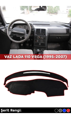 Vaz Lada 110 Vega (1995-2007) 3d Torpido Koruma Kılıfı - Ön Göğüs Kaplama - Kırmızı Şerit