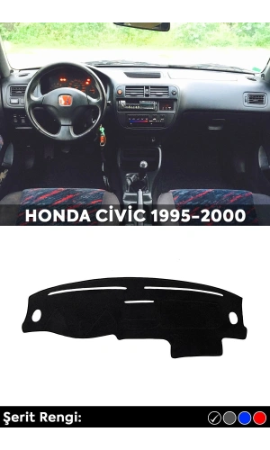 Honda Civic 1995-2000 3d Torpido Koruma Kılıfı - Ön Göğüs Kaplama - Siyah Şerit