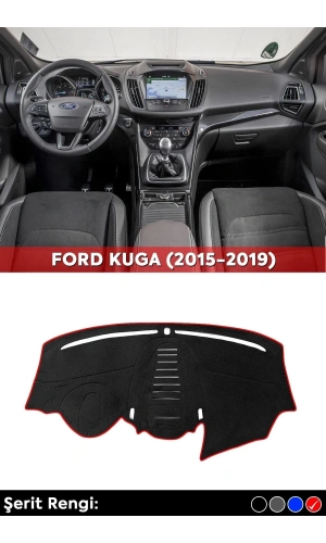 Ford Kuga (2015-2019) 3d Torpido Koruyucu Kılıf - Ön Göğüs Panel Kaplama - Kırmızı Şerit