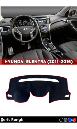 Hyundaı Elentra (2011-2016) 3d Torpido Koruma Kılıfı - Ön Göğüs Panel Kaplama - Kırmızı Şerit