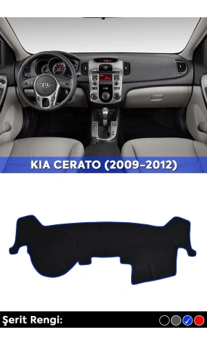 Kıa Cerato (2009-2012) 3d Torpido Koruma Kılıfı - Ön Göğüs Panel Kaplama - Mavi Şerit