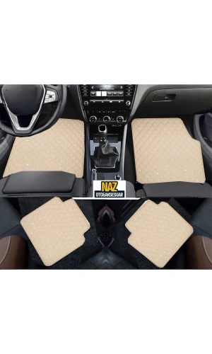 FORD ECOSPORT 2016 + Uyumlu Bej Dikişli Bej Deri Paspas