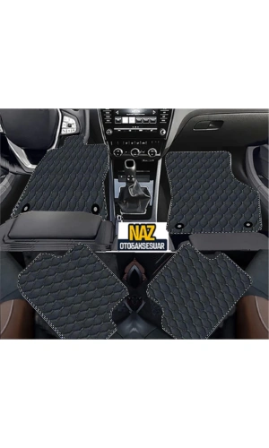 FORD ECOSPORT 2016 + Uyumlu Siyah Dikişli Siyah Deri Paspas