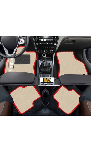 FORD ECOSPORT 2016 +   Bej Halı Kırmızı Kenar  Petek Topuk