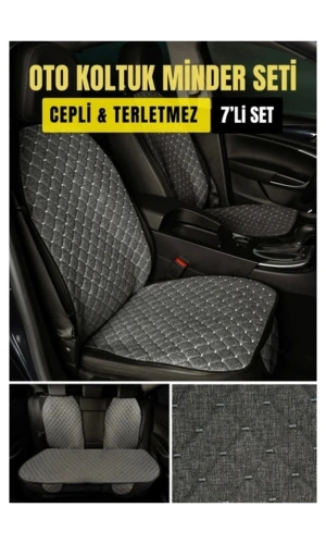 Kia Sorento 2002-2009Terletmez Kaymaz Keten Oto Minder Kılıf Komple Set ( 7 Parça ) Füme