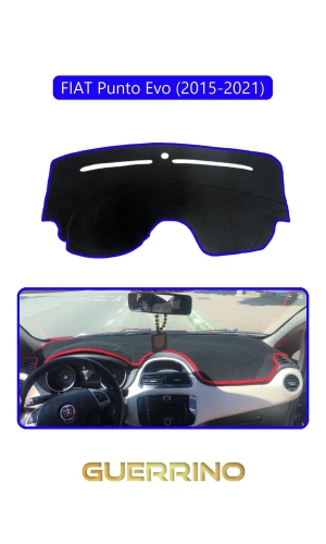 FIAT Punto Evo 2015-2021 Modellerine UygunTORPİDO KORUMA HALISI MAVİ KENAR