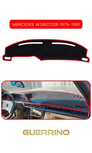MERCEDES W126/C126 1979-1991TORPİDO KORUMA HALISI KIRMIZI KENAR
