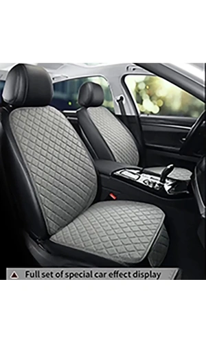 Araba Terletmez Ergonomik Koltuk Minderi (7 PARÇA) - 5 Koltuk Tam Set Gri-Gri