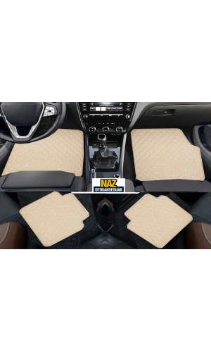 Audi A1 2018 + Uyumlu Bej Dikişli Bej Deri Paspas