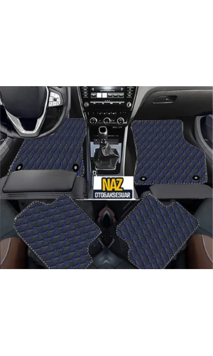 BMW X5 2019 + Uyumlu Mavi Dikişli Siyah Deri Paspas