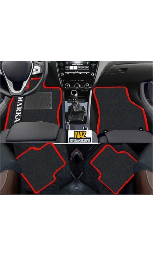 Fiat Doblo PanelVan 2001 - 2009   Siyah Halı Kırmızı Kenar Petek Topuk