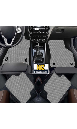 FORD connect-2002-2013-tkm Uyumlu Gri Dikişli Gri Deri Paspas