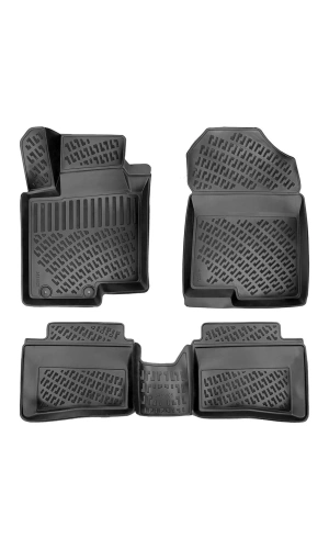 Hyundai Accent BLUE 2011-2018 3D Siyah Kokusuz Havuzulu Paspas Takımı