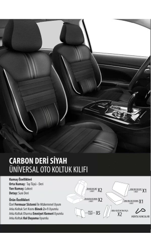 Jeep Commander Koltuk Kılıfı Carbon Deri Siyah