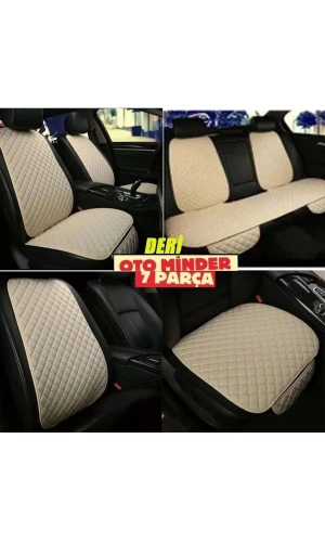 Lada Vega Koltuk Deri Minderi 7 Parça Ön Ve Arka Oturak Sırt Dayama Minder Bej-bej