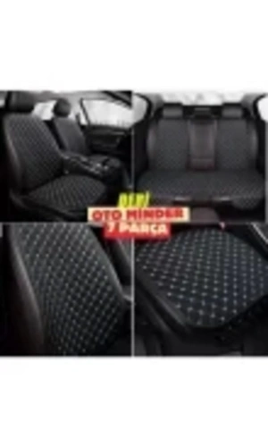 Lada Vega Koltuk Deri Minderi 7 Parça Ön Ve Arka Oturak Sırt Dayama Minder siyah-beyaz