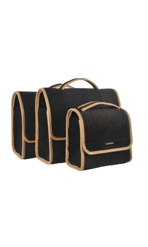 Mini-Midi-Maxi 3lü Bagaj Çantası Seti, Kenar Renk Krem