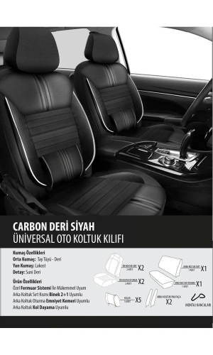 Mitsubishi Colt Koltuk Kılıfı Carbon Deri Siyah