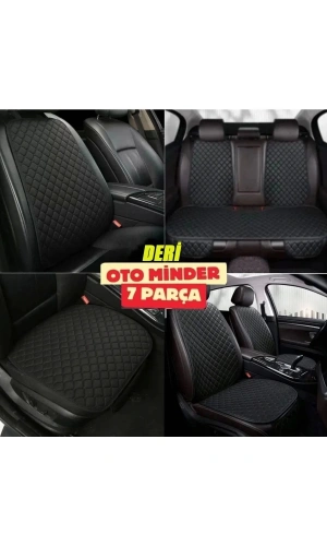 Mitsubishi Lancer Koltuk Deri Minderi 7 Parça Ön Ve Arka Oturak Sırt Dayama Minder siyah-siyah