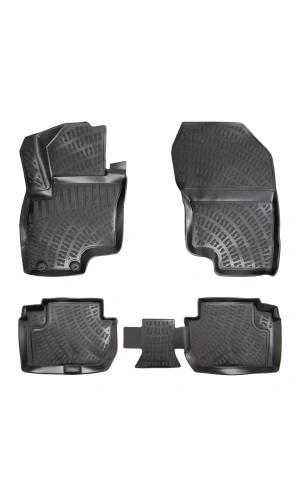 Mitsubishi Outlander 2013-2018  Uyumlu 3D Siyah Kokusuz Havuzulu Paspas Takımı