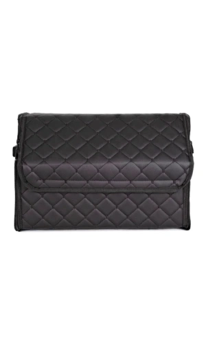 Oto Bagaj Organizeri Kapitone Deri Çanta Siyah Renk