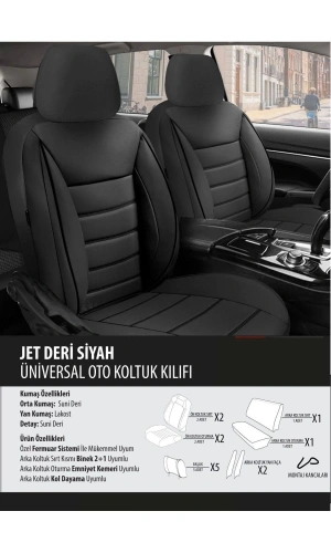 Smart Roadster Koltuk Kılıfı Jet Deri Siyah