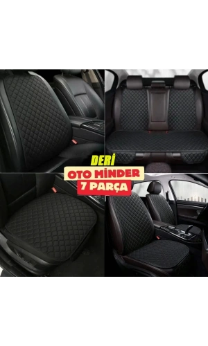 Toyota Camry Koltuk Deri Minderi 7 Parça Ön Ve Arka Oturak Sırt Dayama Minder siyah-siyah