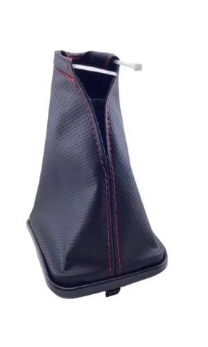 Üniversal Vites Körüğü Siyah Deri Kırmızı Dikiş