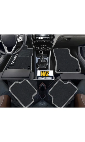 Volkswagen Golf 5 2003-2009  Siyah Halı Gri Kenar Petek Topuk