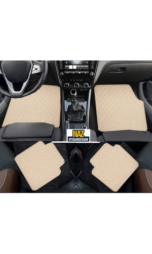 Volkswagen POLO 2009-2017 6R Uyumlu Bej Dikişli Bej Deri Paspas