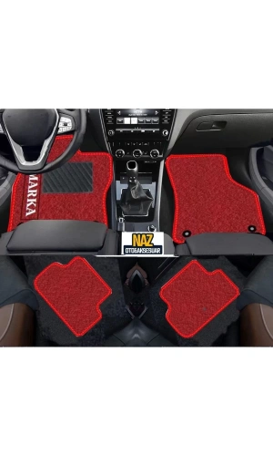 Volkswagen toureg-2002-2010-tkm Kırmızı Halı Kırmızı Kenar Petek Topuk