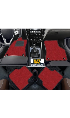Volvo xc60-2008-2017  Kırmızı Halı Siyah Kenar Petek Topuk