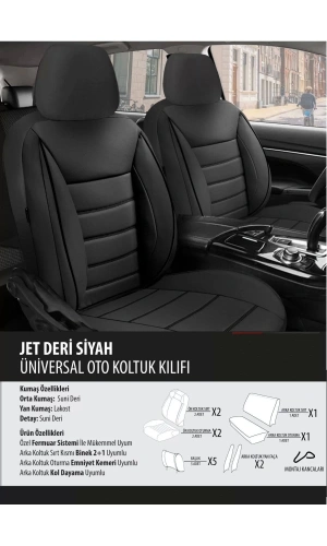 Volvo Xc70 Koltuk Kılıfı Jet Deri Siyah