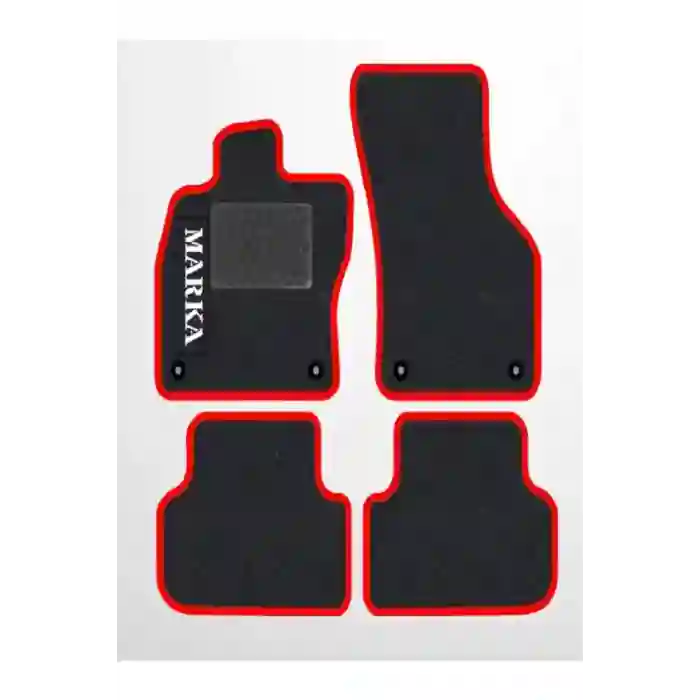 CİTROEN c4 picasso 2013+  Siyah Halı Kırmızı Kenar Petek Topuk