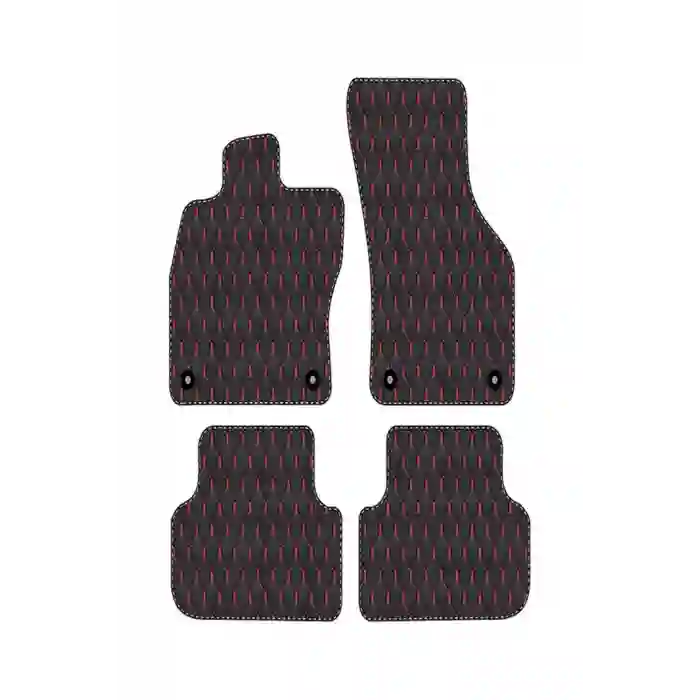 FORD COURIER 2014 - 2023 Uyumlu Mavi Dikişli Siyah Deri Paspas