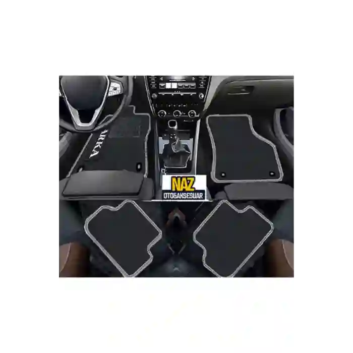 RENAULT LAGUNA (1994 - 2001)  Siyah Halı Gri Kenar Petek Topuk