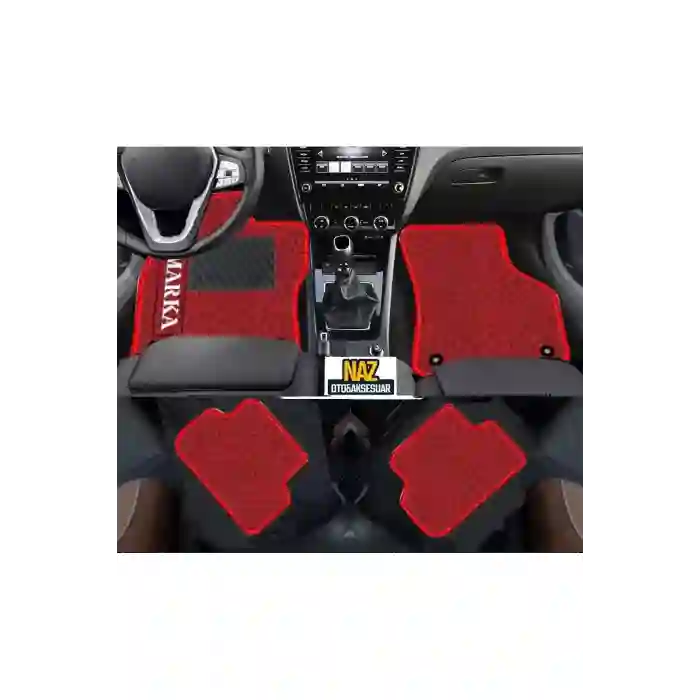 Renault Twingo 1993-2012 Kırmızı Halı Kırmızı Kenar Petek Topuk