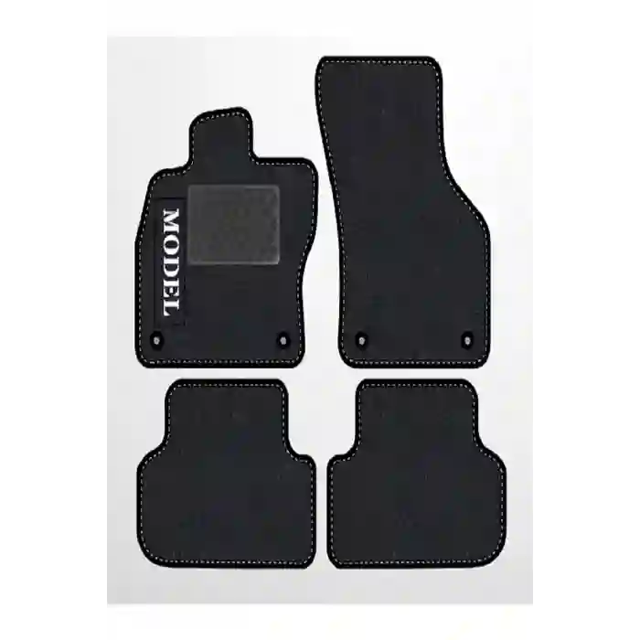 Skoda fabia-2007-2014-tkm  Siyah Halı Siyah Kenar Petek Topuk