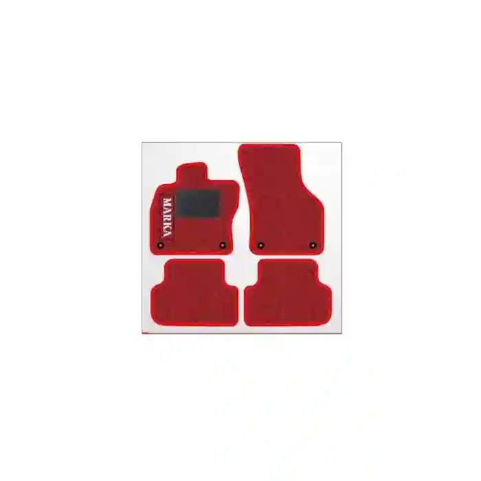 Skoda KODİAQ 2017 - 2023  Kırmızı Halı Kırmızı Kenar Petek Topuk