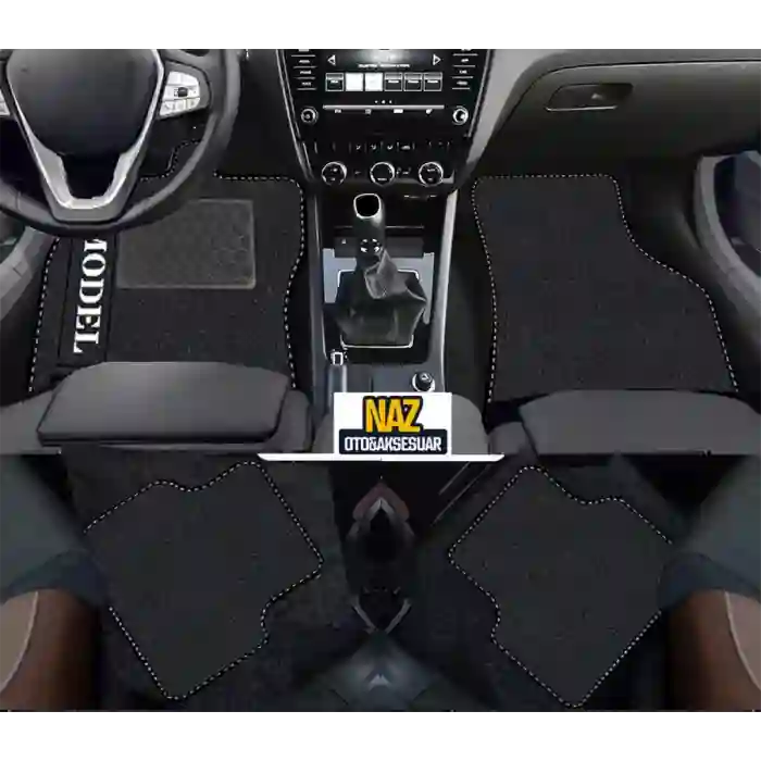 Skoda Octavia 2008 2012  Siyah Halı Siyah Kenar Petek Topuk