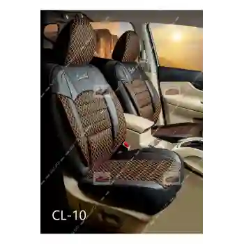 FIRST CLASS Kapitone Kumaş Siyah-Tarçın Deri ORTAPEDİK Oto Kılıfı