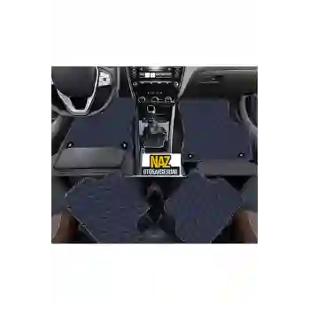 FORD ECOSPORT 2016 + Uyumlu Mavi Dikişli Siyah Deri Paspas