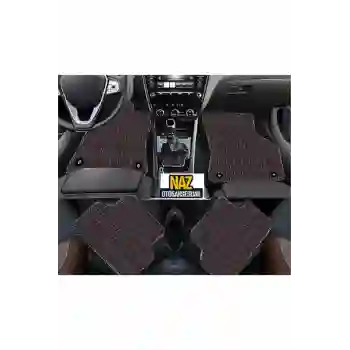 FORD ECOSPORT 2016 + Uyumlu Kırmızı Dikişli Siyah Deri Paspas