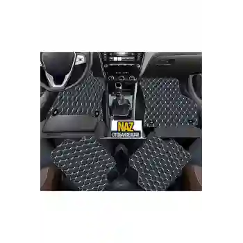 FORD ECOSPORT 2016 + Uyumlu Beyaz Dikişli Siyah Deri Paspas